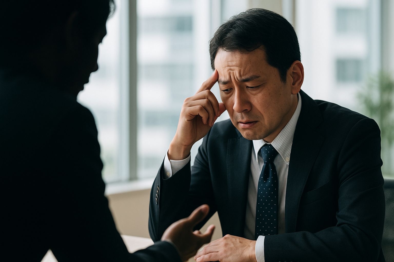 離職相談を受ける経営者の心理状態を表現した画像