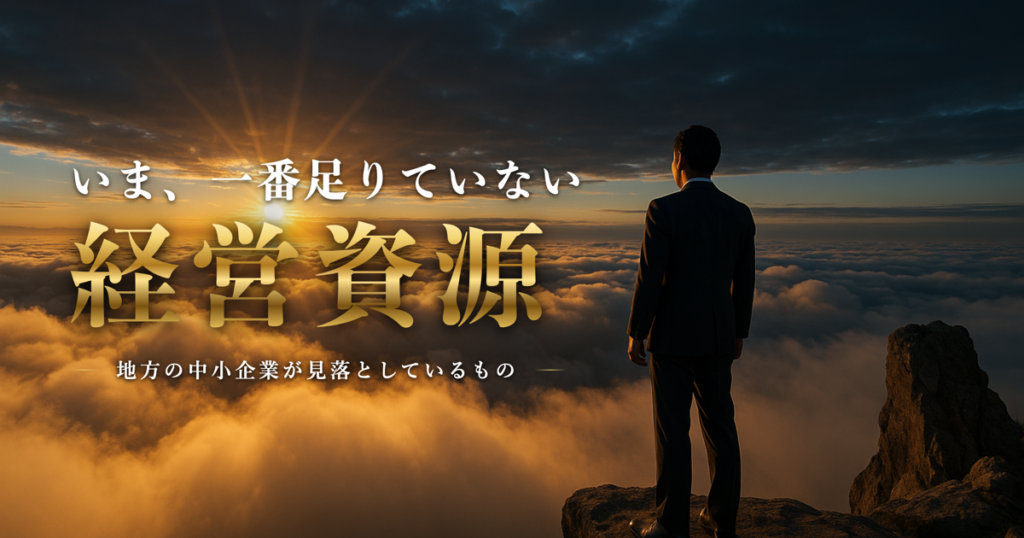 山頂で経営者が雲海と朝日に向かう後ろ姿